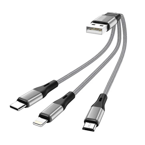 Triplex: 3-in-1 Universal Fast Charging Cable (21cm)